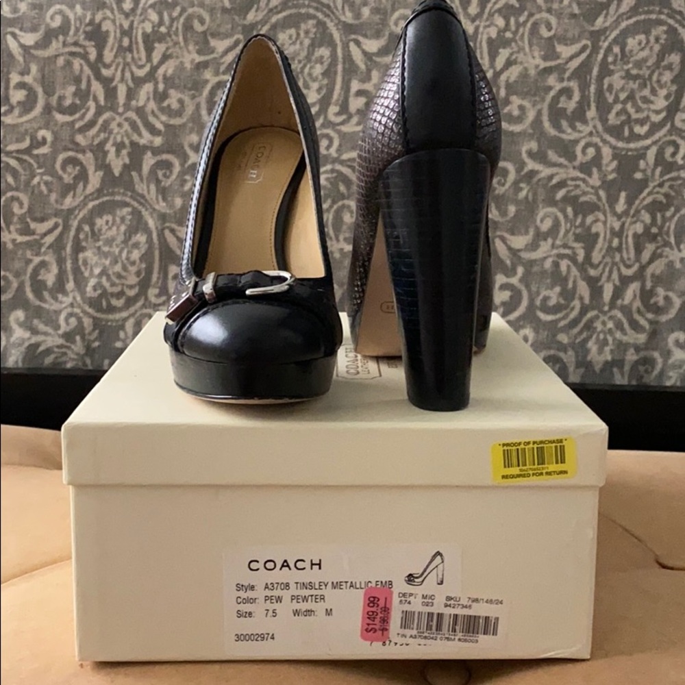 Authentic Coach platform heels